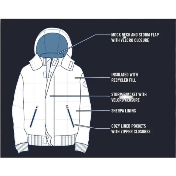 Abercrombie Kids Brown Jacket Size 13/14 Sherpa Insulated Puffer Jacket - Picture 2 of 10